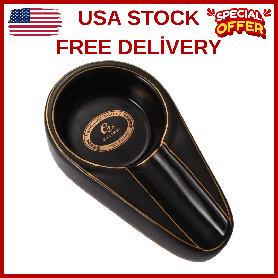 Galiner Cigar Ashtray Travel Ceramic Ashtray for Cigars Outdoor Cigar Ash Tray A
