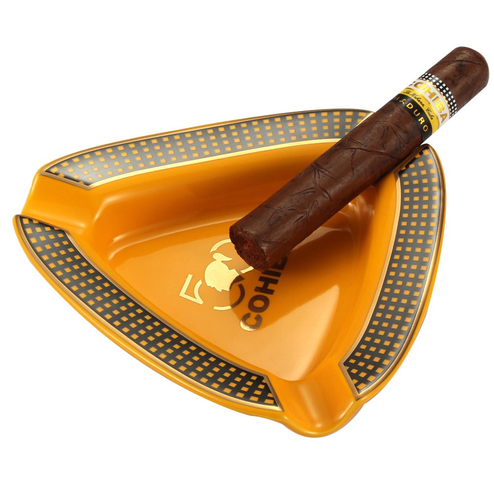 Triangle Ceramic Cigar Ashtray Large 3 Slot Cigarette Holder Outdoors Cohi Gift