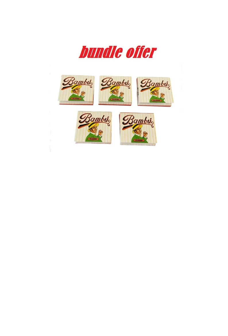 5x Bambu Rolling Papers 100% Authentic Bambu Classic Papers 33/Lvs Free Shipping