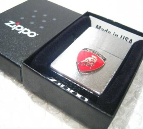 New Zippo Lighter LAMBORGHINI Automobile Emblem with Case