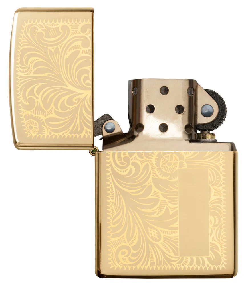 Zippo Windproof High Polished Brass Venetian, Item 352B, New In Box