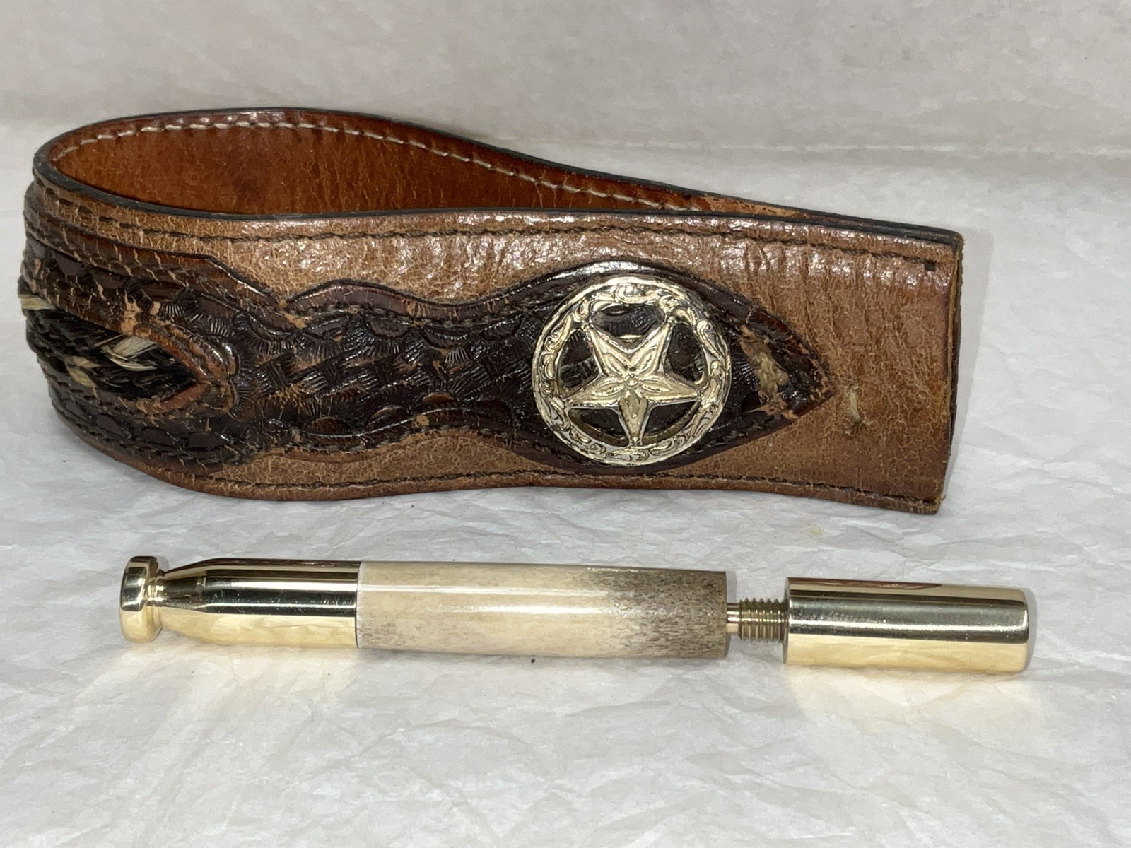 Tobacco Pipe Tamper And Pick Tool, whitetail Deer Antler And Brass!!!