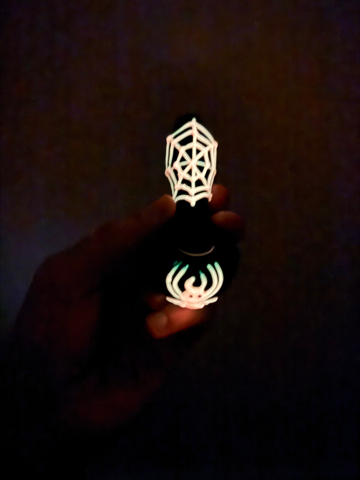4″ Glass Pipe Bowl Hand Pipe Spoon Glow in the Dark Spider Solid Black