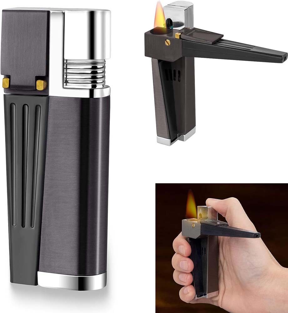 2 in 1 Foldable Metal Lighter Pipe Combination Portable Smoking Lighter 2025