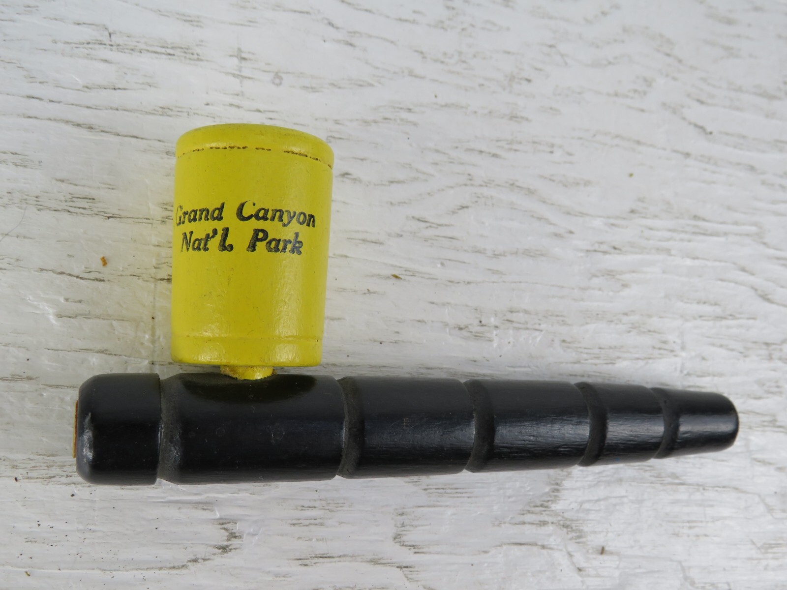 vtg Wooden Tobacco Novelty Smoking Pipe Grand Canyon Park souvenir Black Yellow