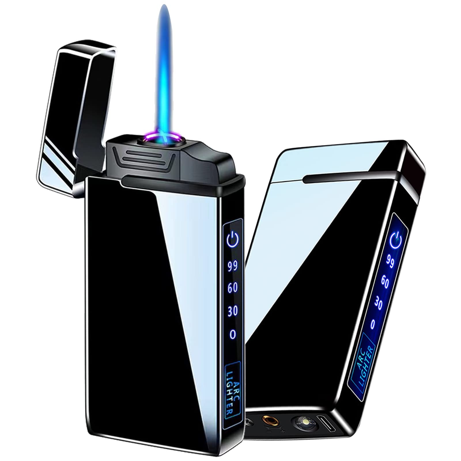 Zoippdms Arc Electric And Refillable Butane Jet Flame Torch Lighter 2 In 1 Usb