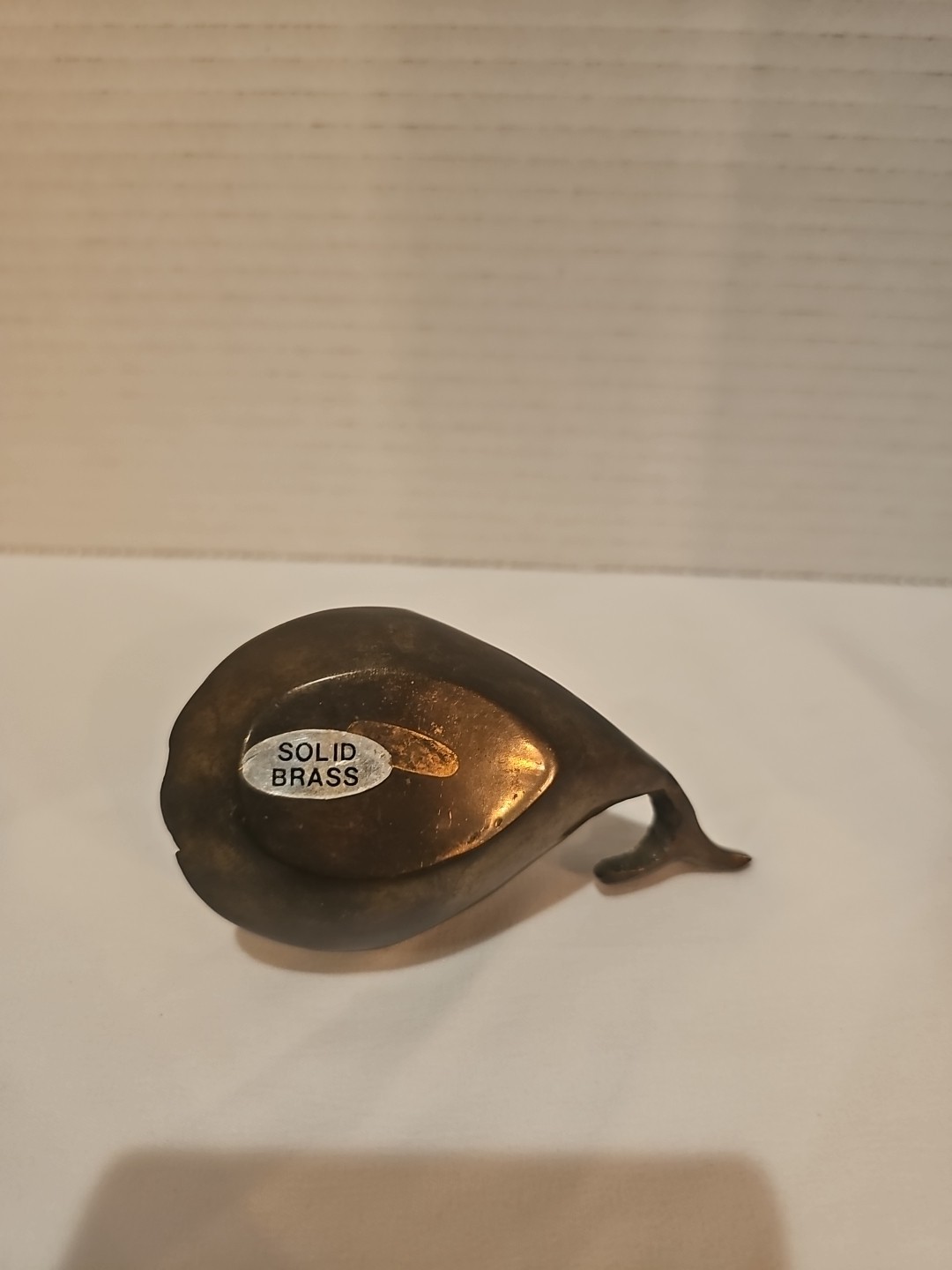 Vintage Solid Brass Open Mouth Whale Ashtray, Trinket Dish or Paperweight