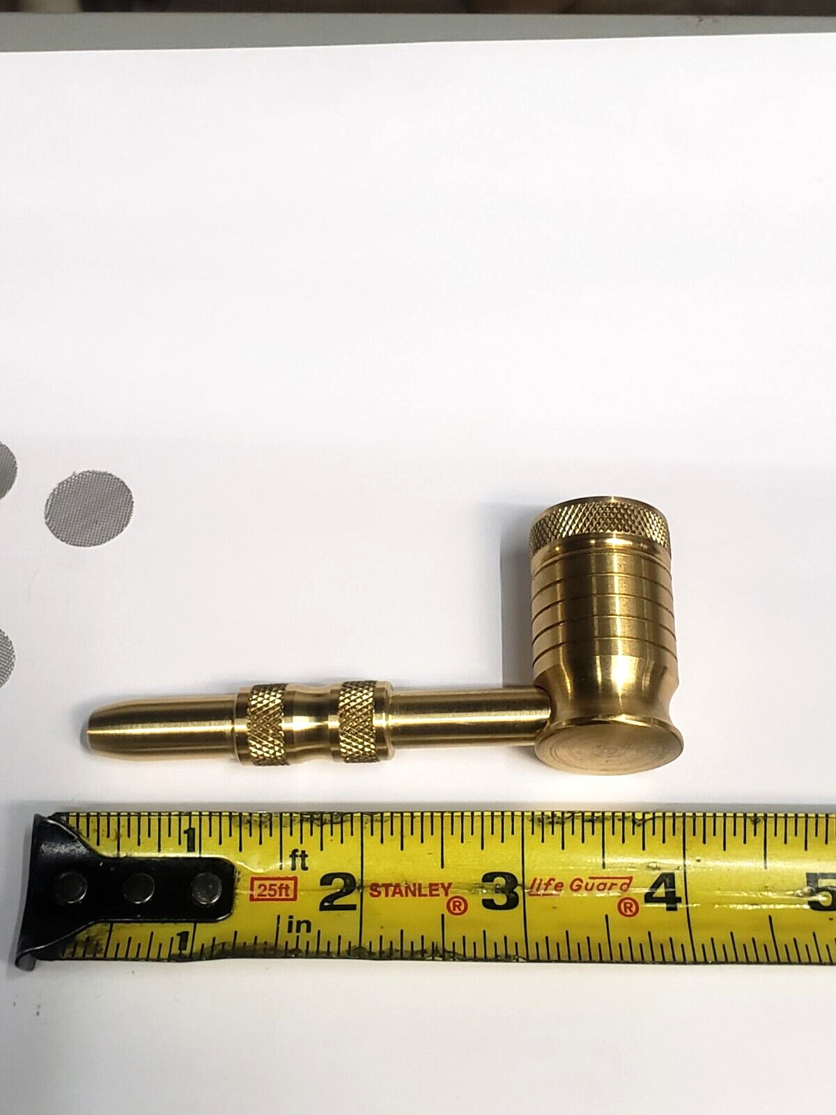 Metal Tobacco Smoking Pipe Solid Brass Bowl*Solid Brass Cap & Stem MADE IN USA