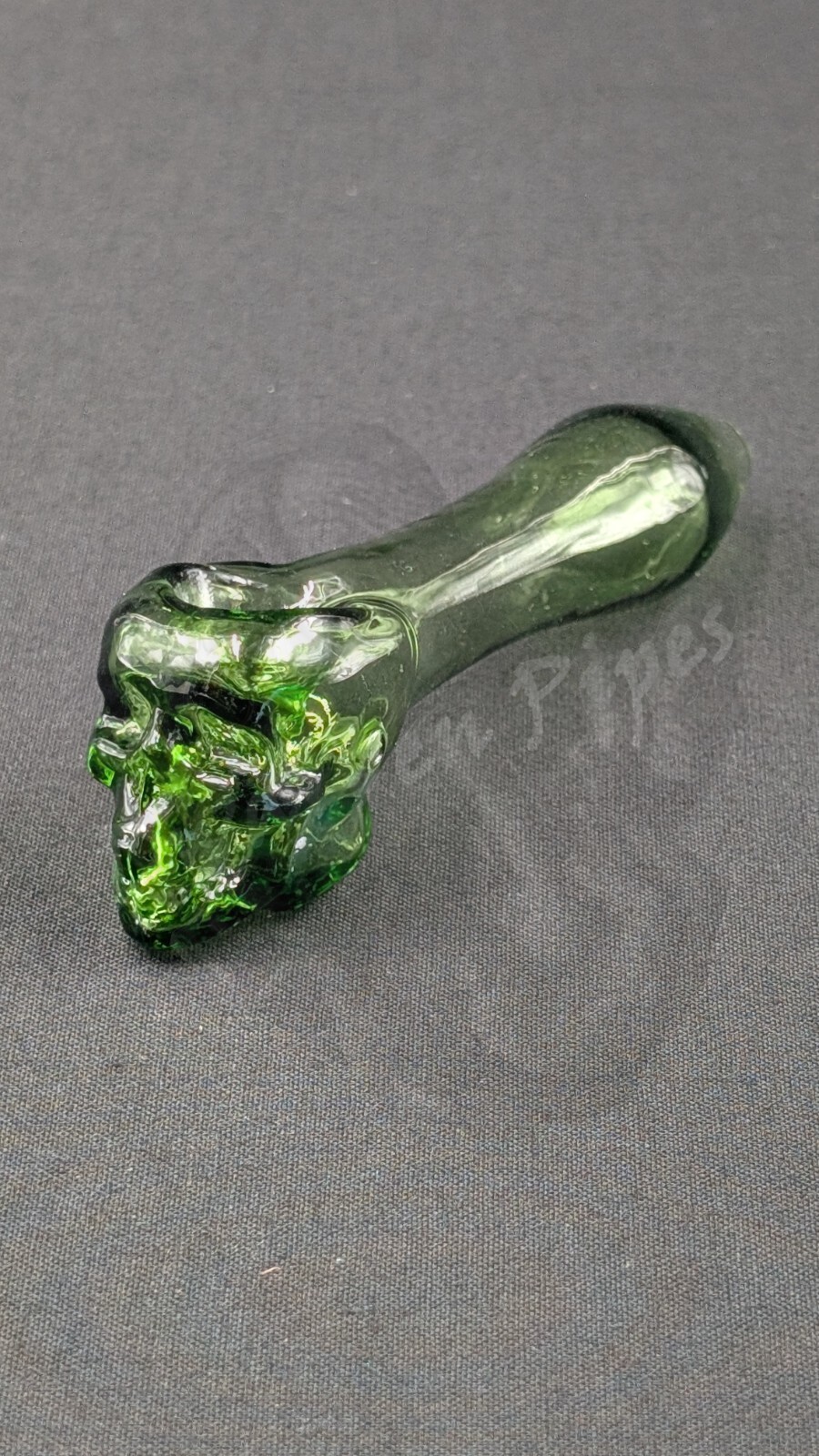 4″ Tobacco Smoking Pipe Bowl Glass Hand Pipe Skull Green 01