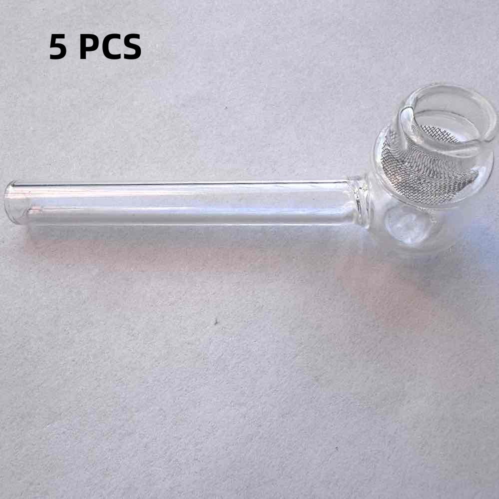 5PCS 3.9inch Filter Glass Cigarette Pipe Reusable Hitter Herb Smoking Tube Pipes