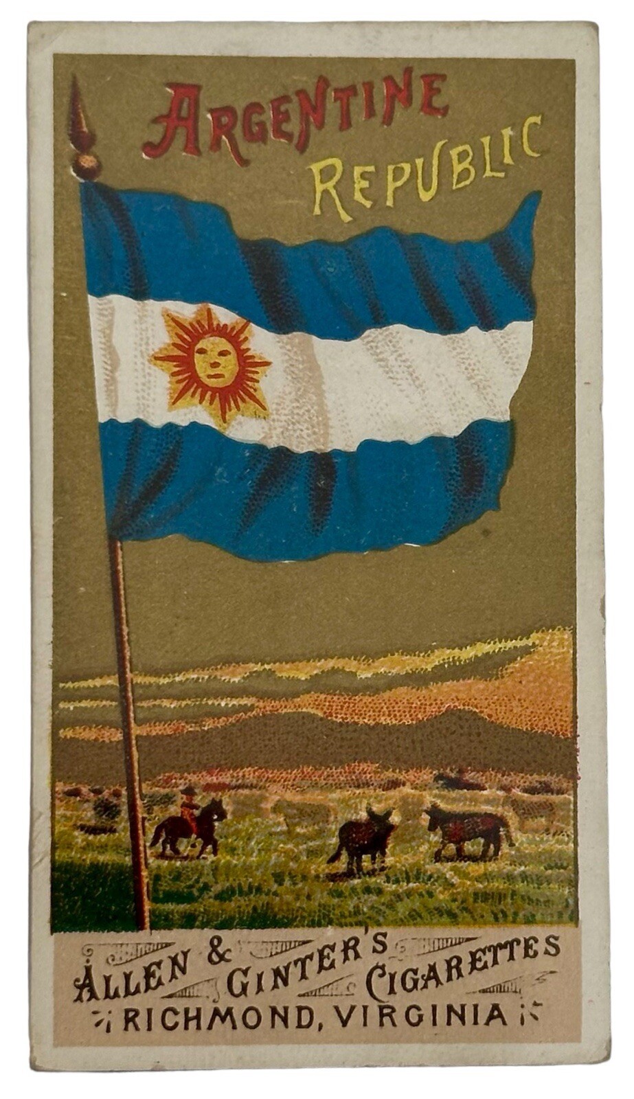 1887 N9 Allen & Ginter’s Flags Of All Nations Argentine Republic Ginter Tobacco