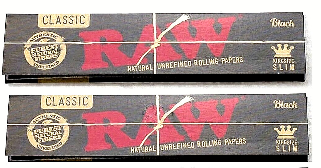 2x Raw Black King Size Classic Rolling Papers 2 PKS *Discounts* *USA SHIPPED*