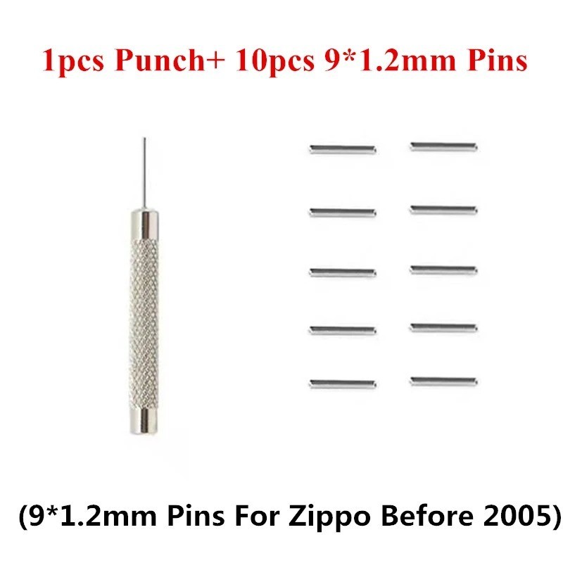 for Zippo Lighters, Metal Pin Remover Punch + 10 Stainless Steel Hinge Pins