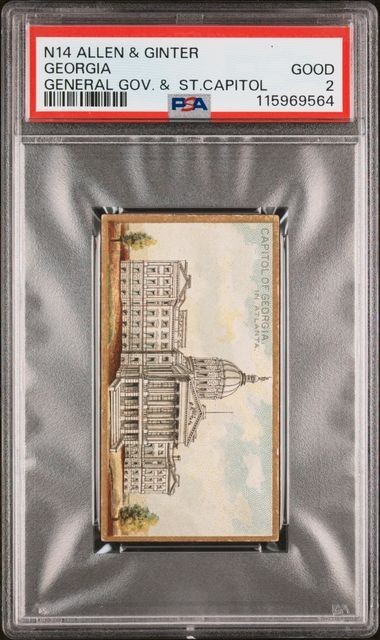 1889 N14 Allen & Ginter General Gov & State CAPITOL Buildings GEORGIA PSA 2 GOOD