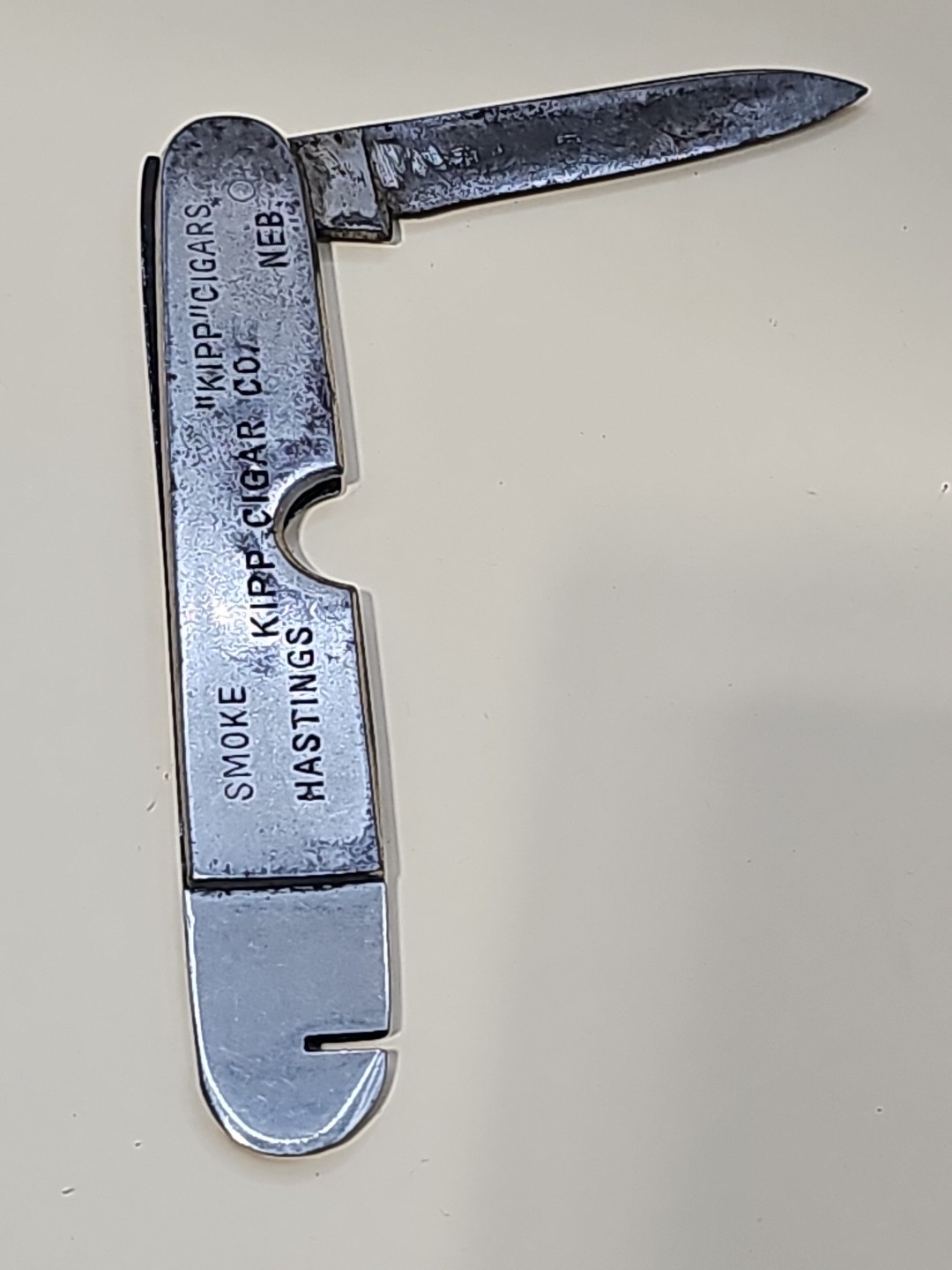 Vtg Cigar Cutter / Pocket Knife Dolphin Cutlery For Knipp Cigar Co In Nebraska