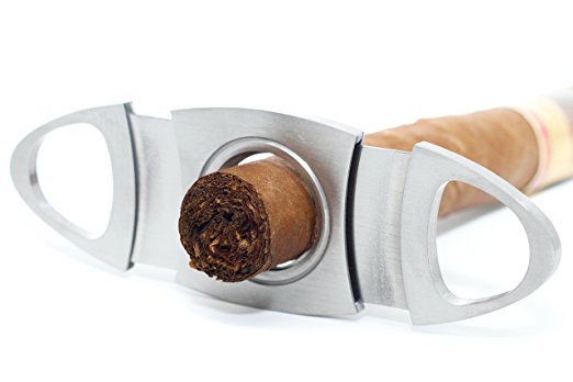 Stainless Steel Cigar Cutter – Double Blade Pocket Scissors for Precision Cut