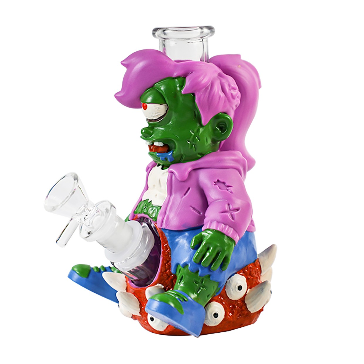 Hookah 6.7” Premium Glass Bong and Water Pipe Tobacco Smoking Bubbler & 14mm