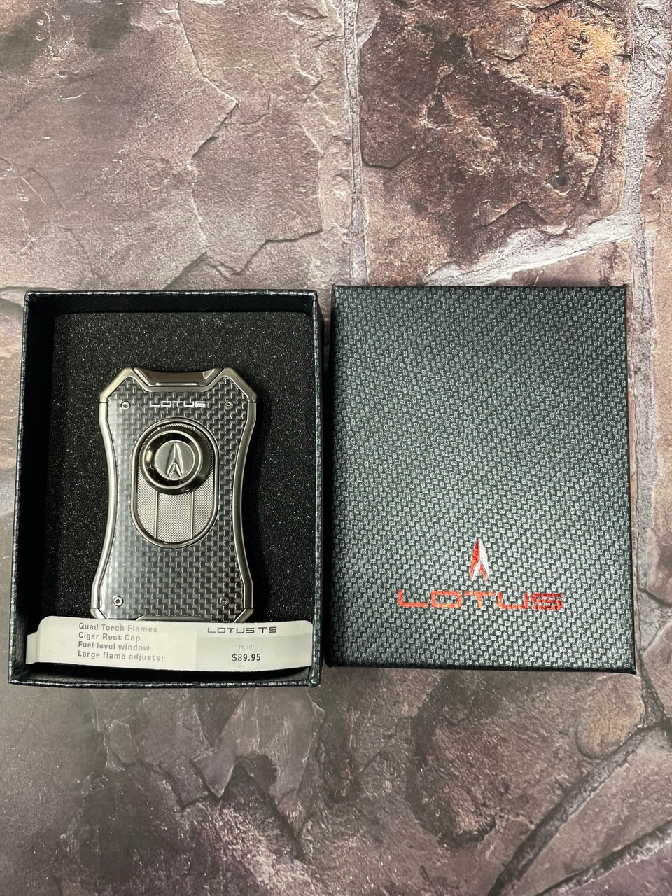 Lotus Emperor Torch Lighter Gunmetal Quad Flame Durable Tabletop Design