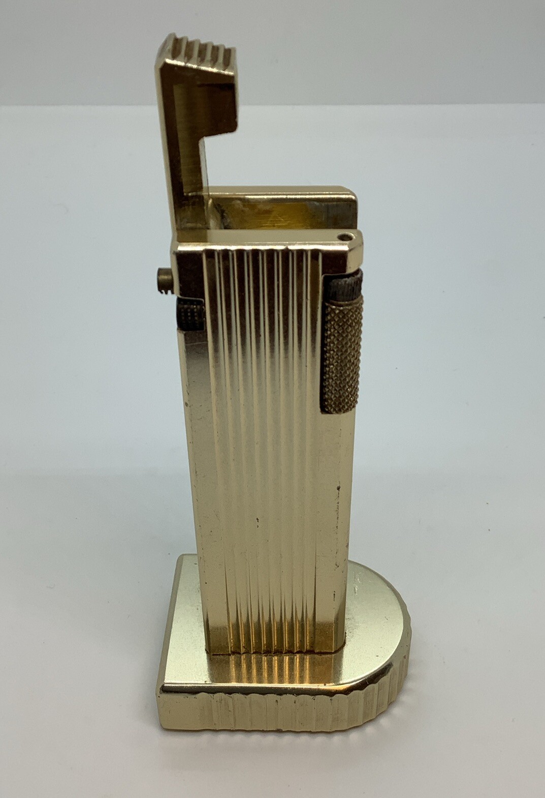 Vintage Cygnus Lift Arm Petro Table Lighter Gold Made In Japan
