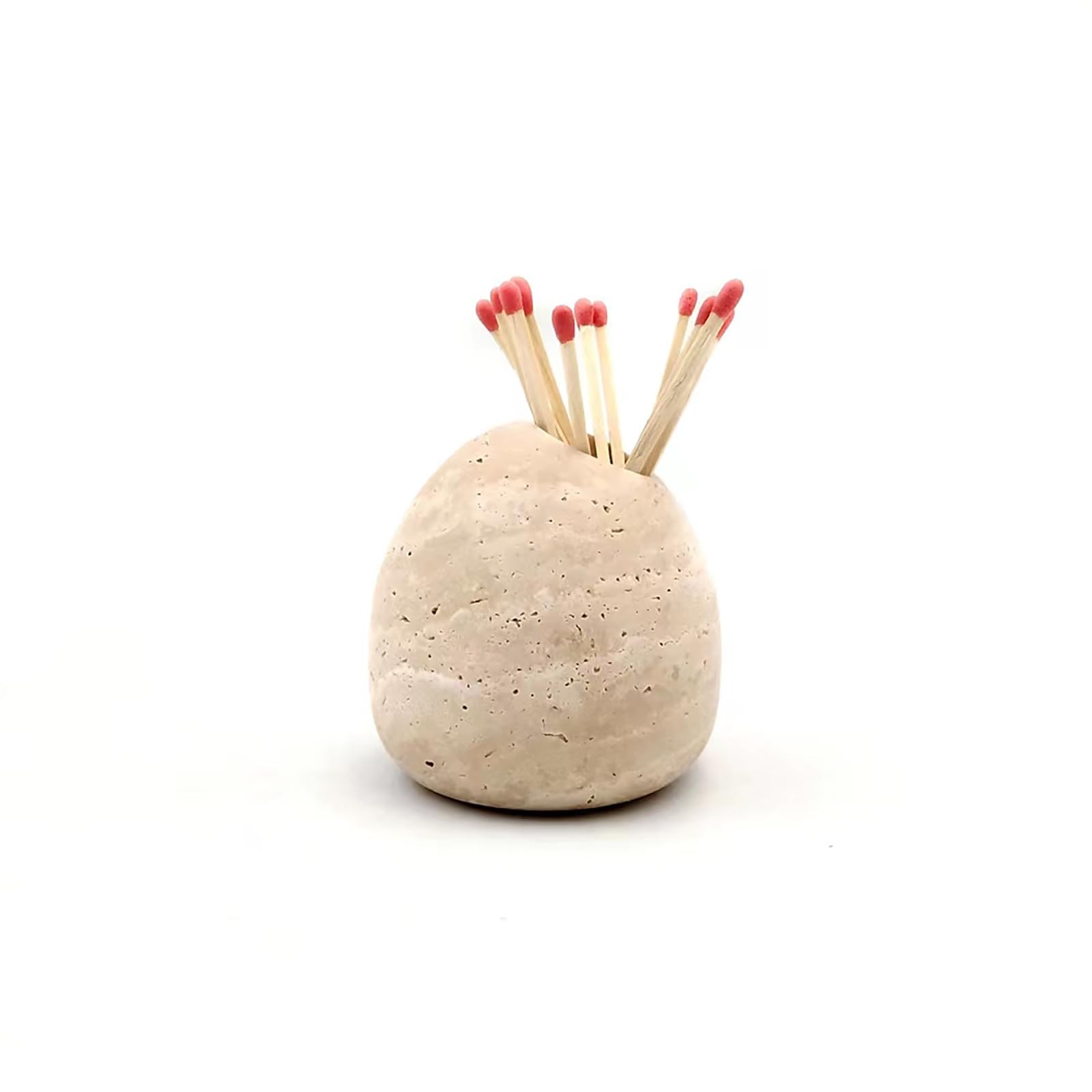 Travertine Match Holder Toothpick Holder Cute Beige Jar Matchstick Holder/ 3x…