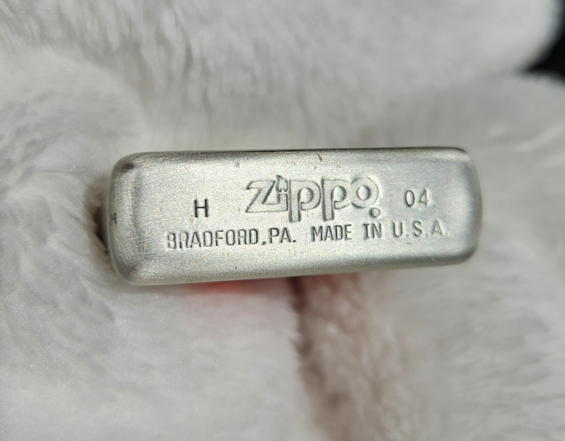 Zippo Lighter 2004 Red Eyed Dragon, 3-Sides, Reverse Etch on Satin Silver