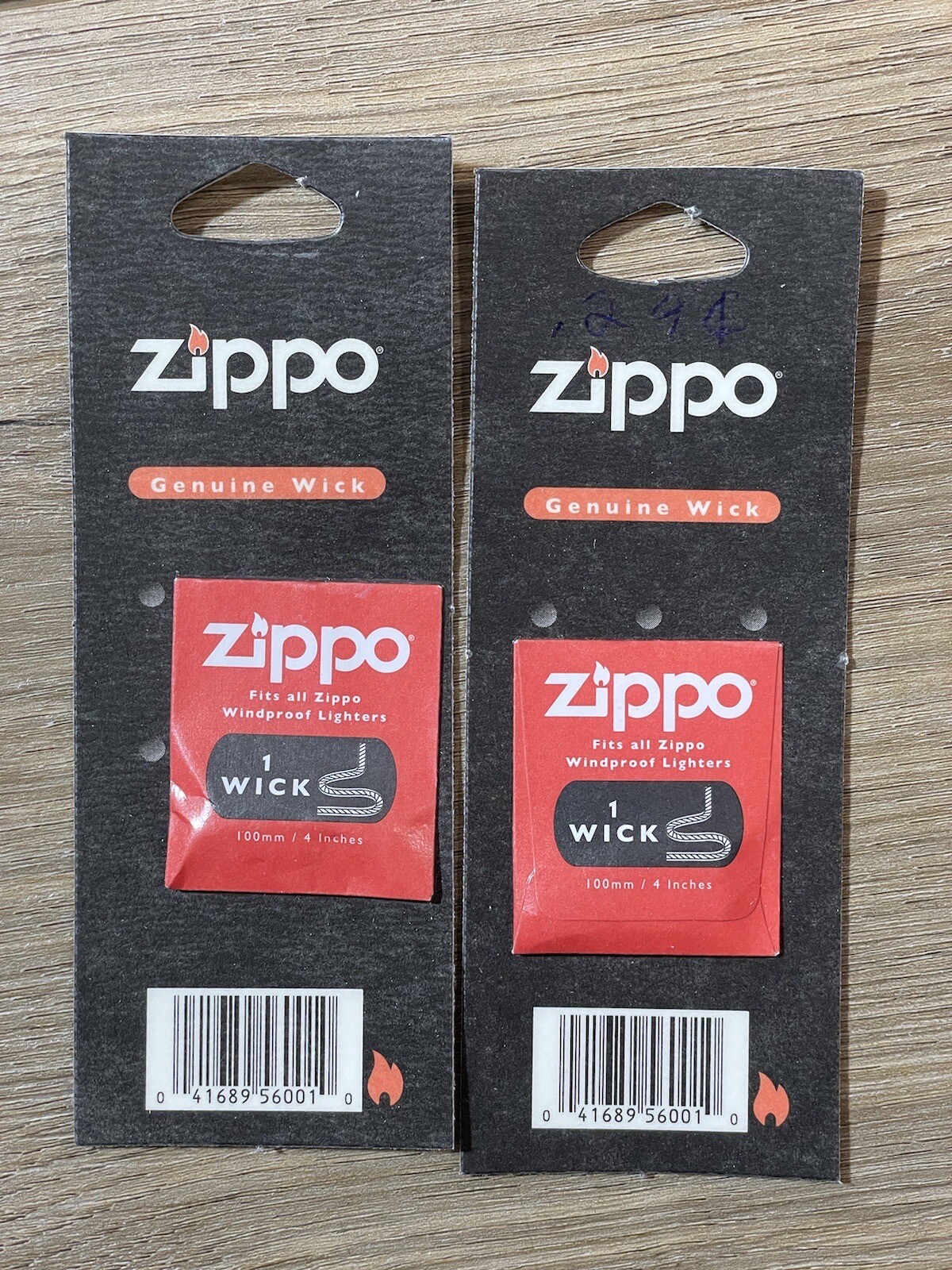 Zippo Set Lot Of 2 Genuine Wick Card Each Is 100mm 4” Inches Long New Sealed