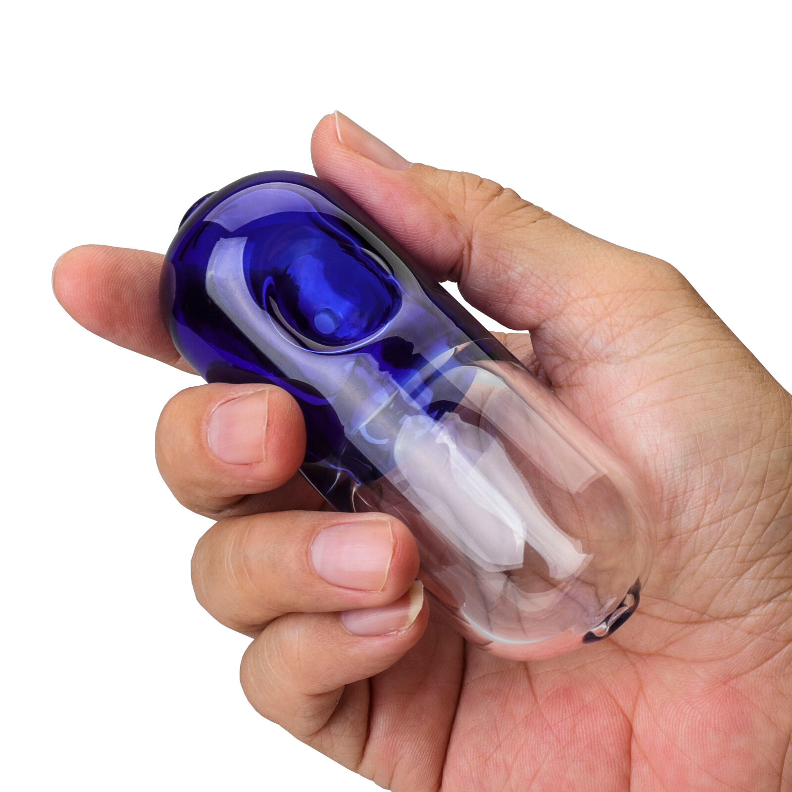 Blue And Clear Pill Mini Glass Smoking Tobacco Pipe Hookah USA Fast Free Ship
