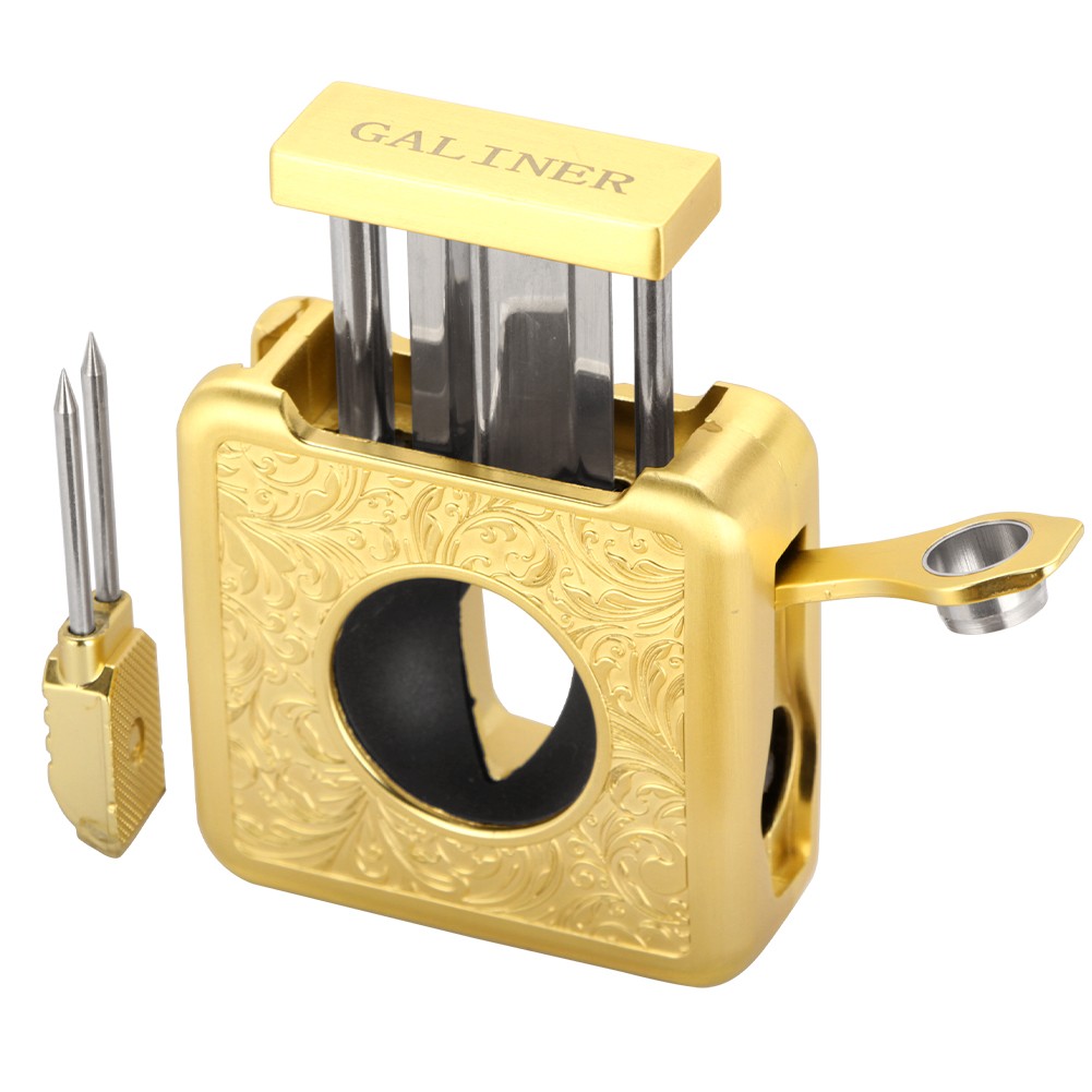 Galiner Cigar V-Cutter Scissors Metal Cigar Punch Holder Needle Stainless Travel