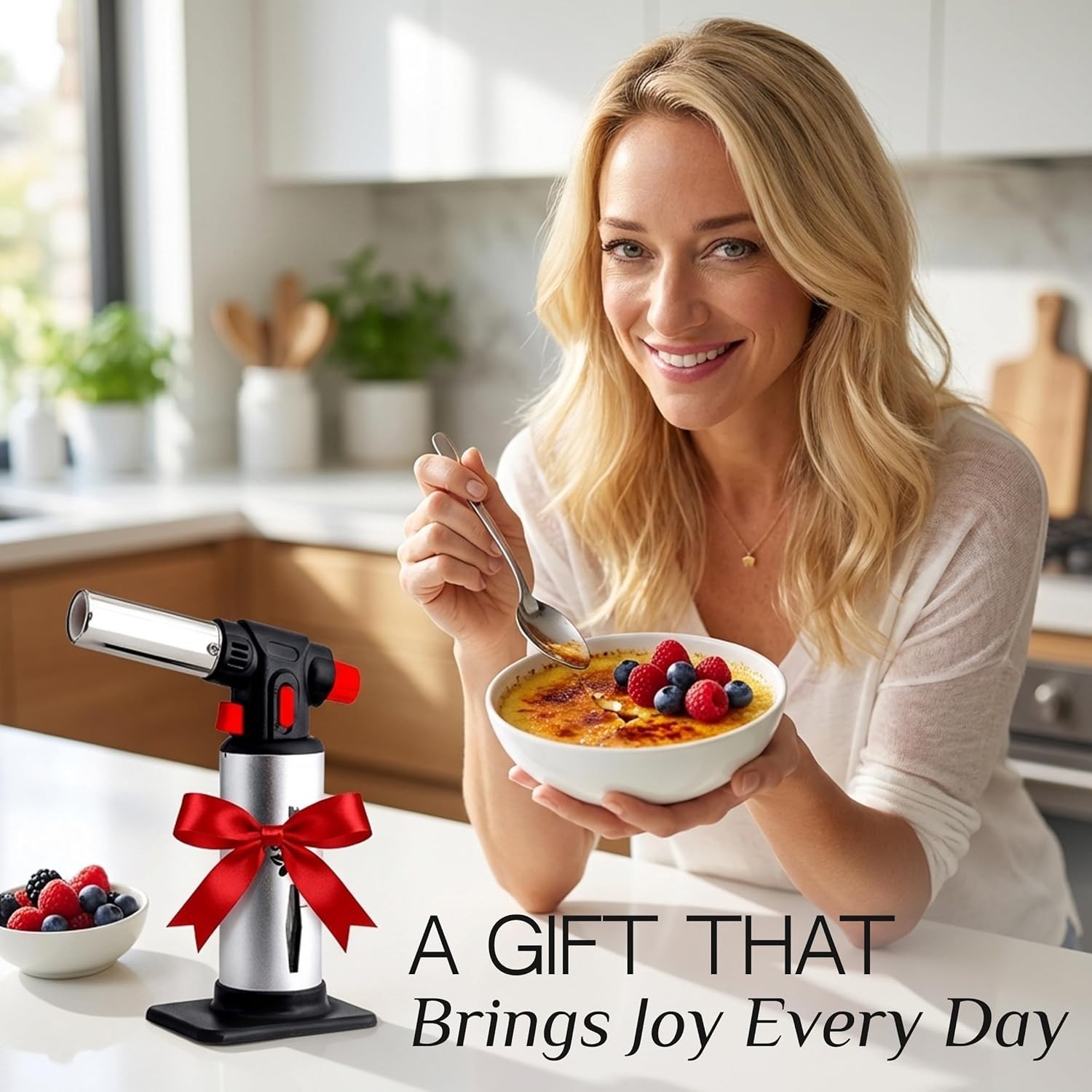 Kitchen Torch with Butane Included – Refillable butane torch Lighter with Saf…