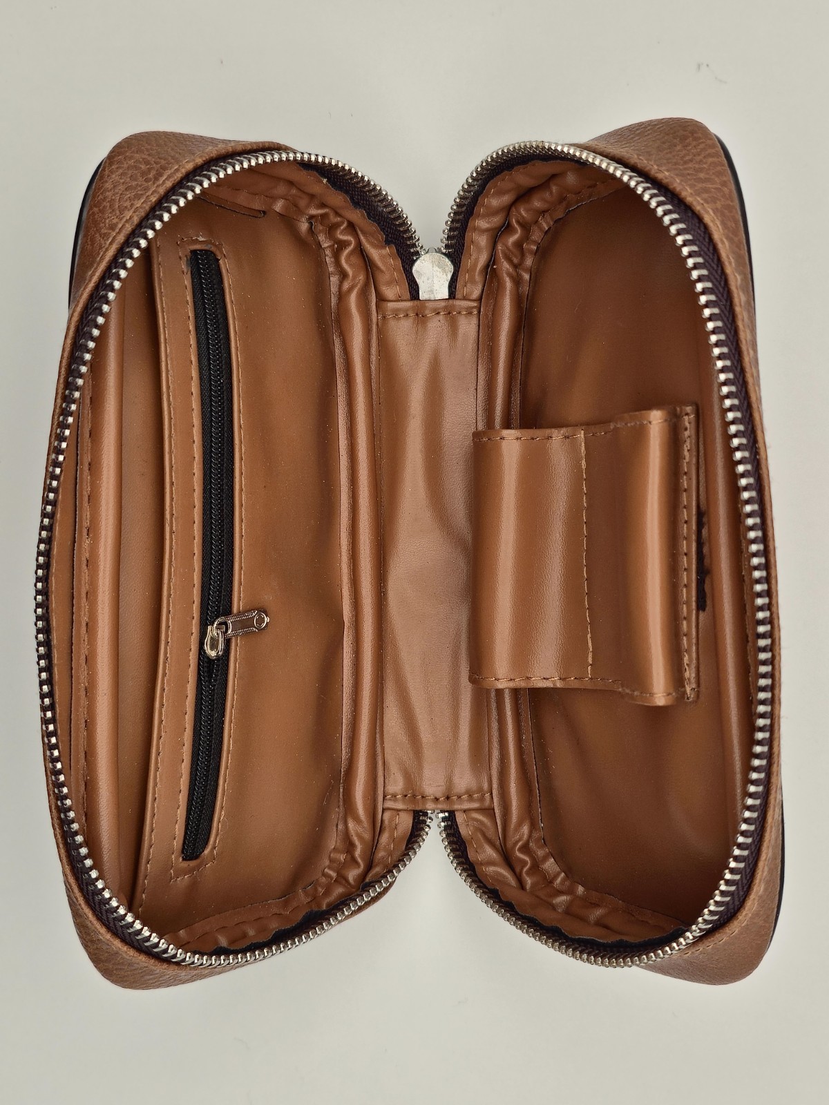 Scotte Durable PU Leather 2 Pipe Tobacco Pouch Case Holder Bag For 2 Brown Bag