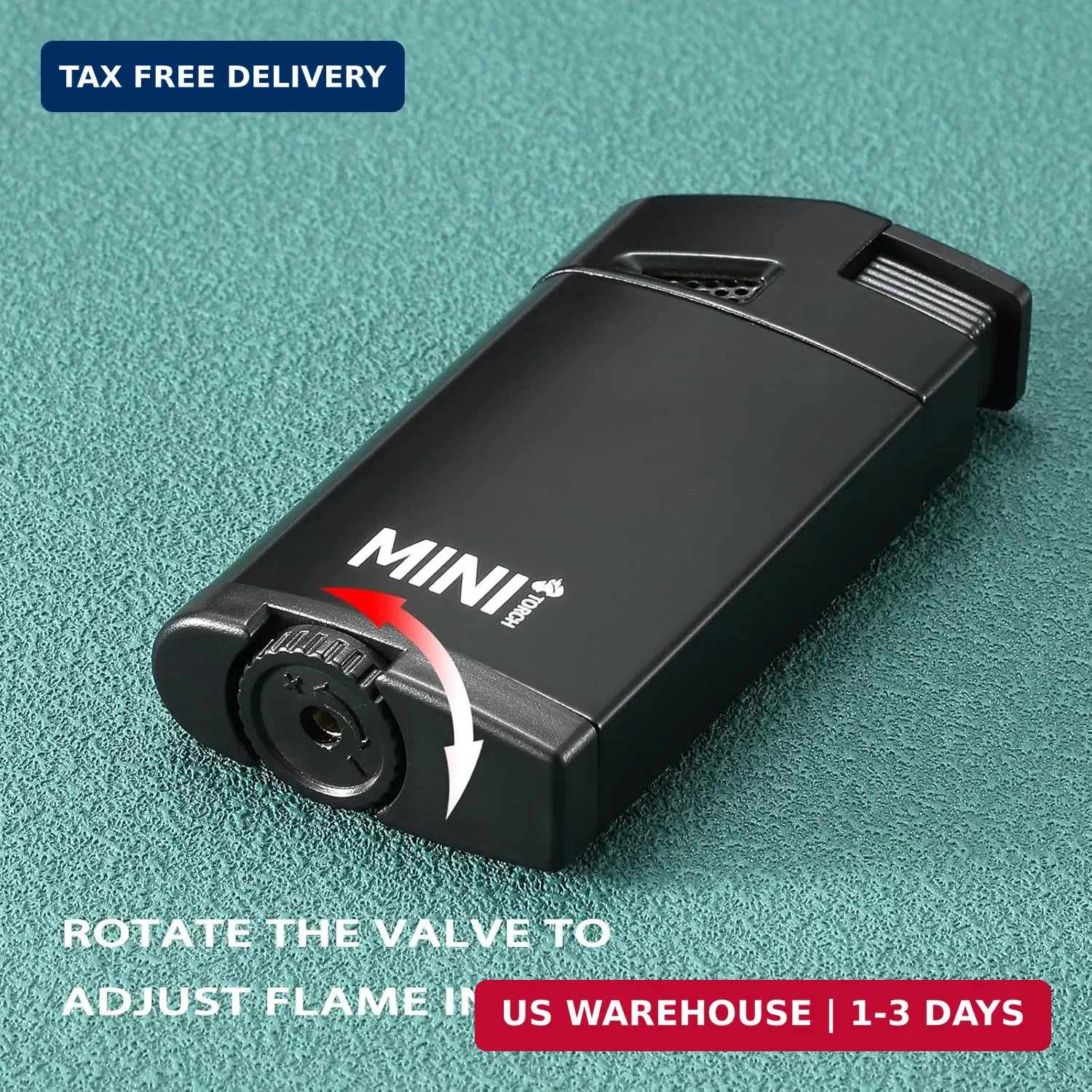Mini Double Torch Lighter, 2 Pack Butane Pocket Lighter,Windproof Adjustable and
