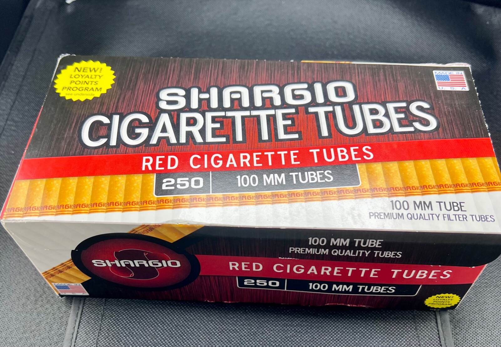 Shargio Made In USA Cigarette Tubes Red 250 100mm Premium Quality Filter