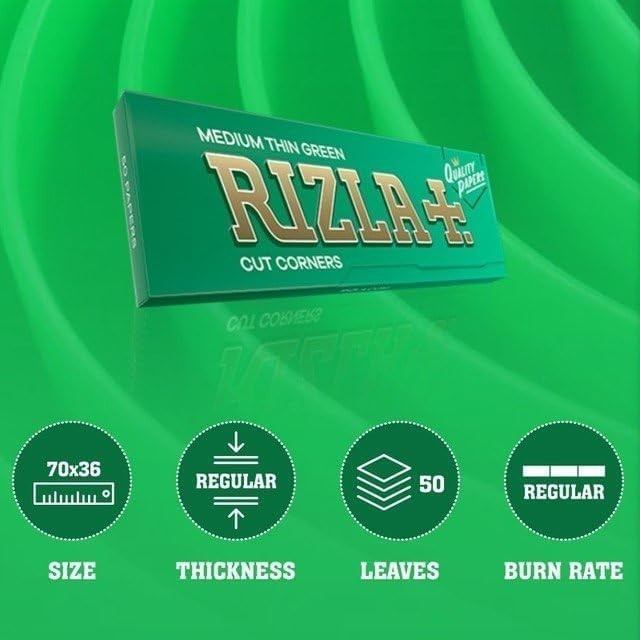 Green Cigarette Rolling Papers – 100 Booklets, Easy Rolling, Plant-Based