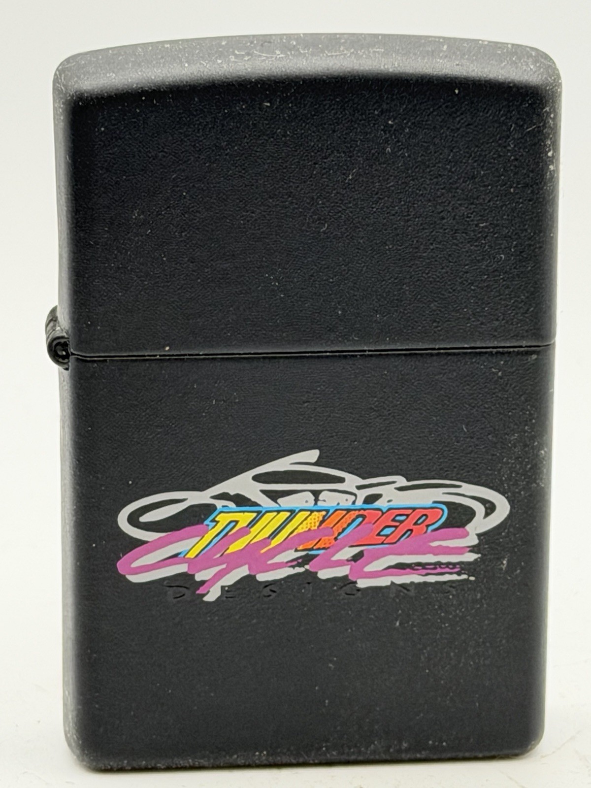 Vintage 2001 Thunder Cycles Camel Bike Tour Black Matte Zippo Lighter NEW
