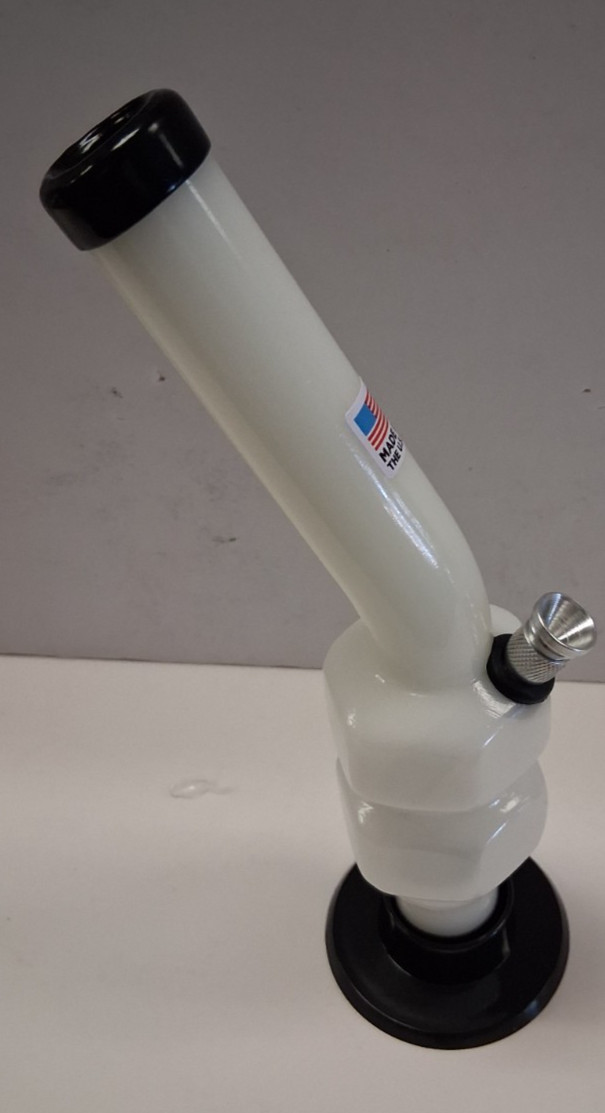 8″ ACRYLIC PLASTIC SLANTED SQUARE BUBBLE WATER PIPE BONG HOOKAH THUMB CARB 1″M W