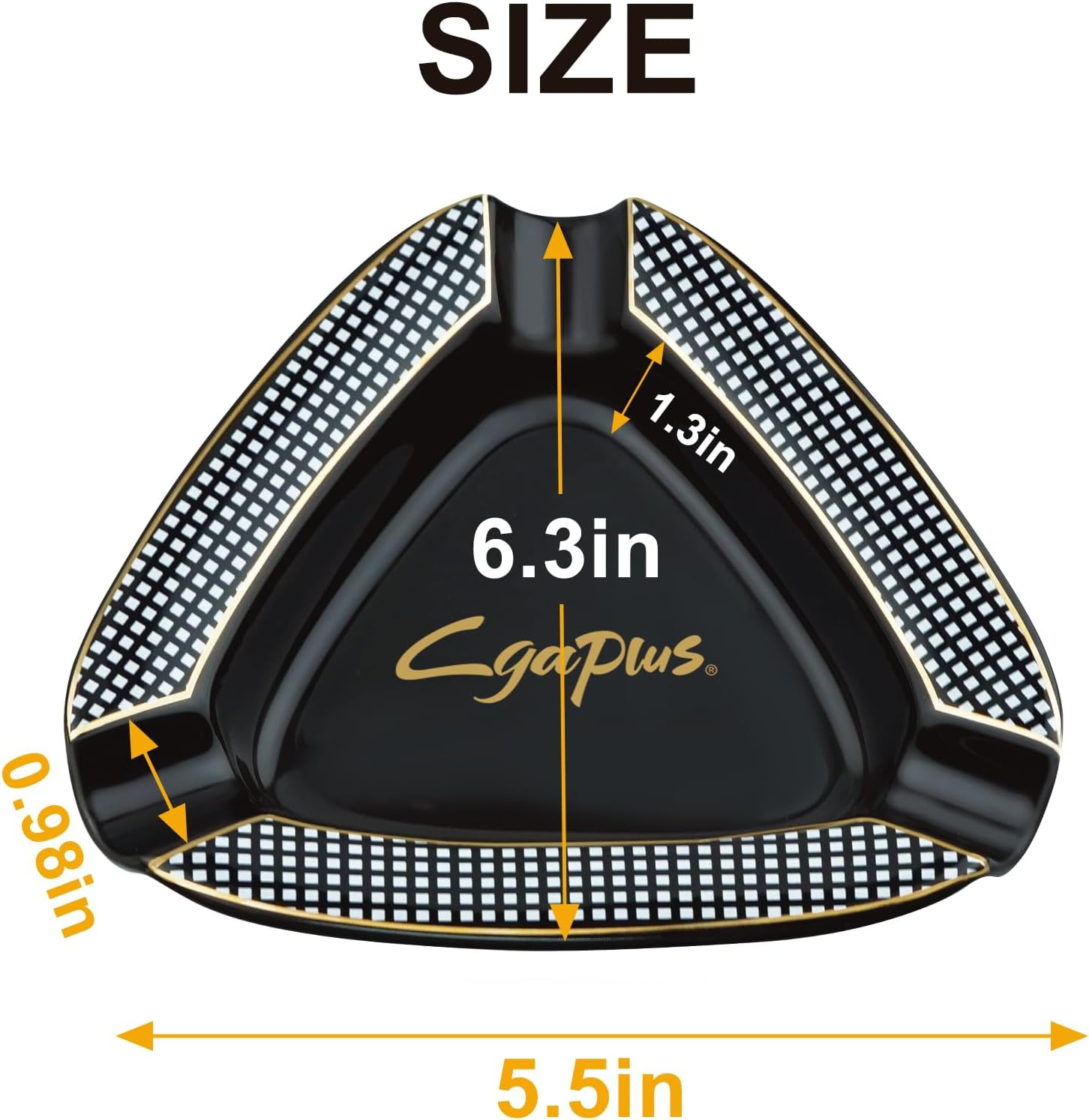 Cigar Ashtray Triangle- Large Rest Outdoor Cigars Ash Tray for Patio/Outside/Ind