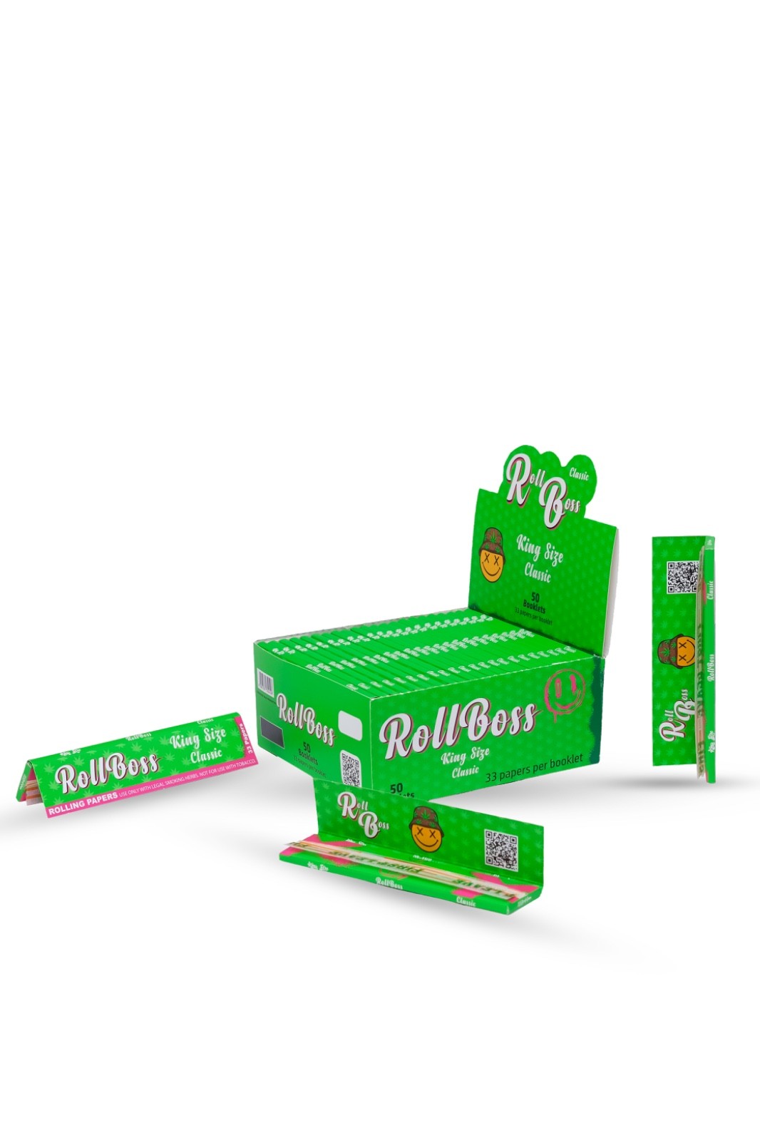 ROLLBOSS Classic King Size Slim Rolling Papers (50 Count Box) Full Box