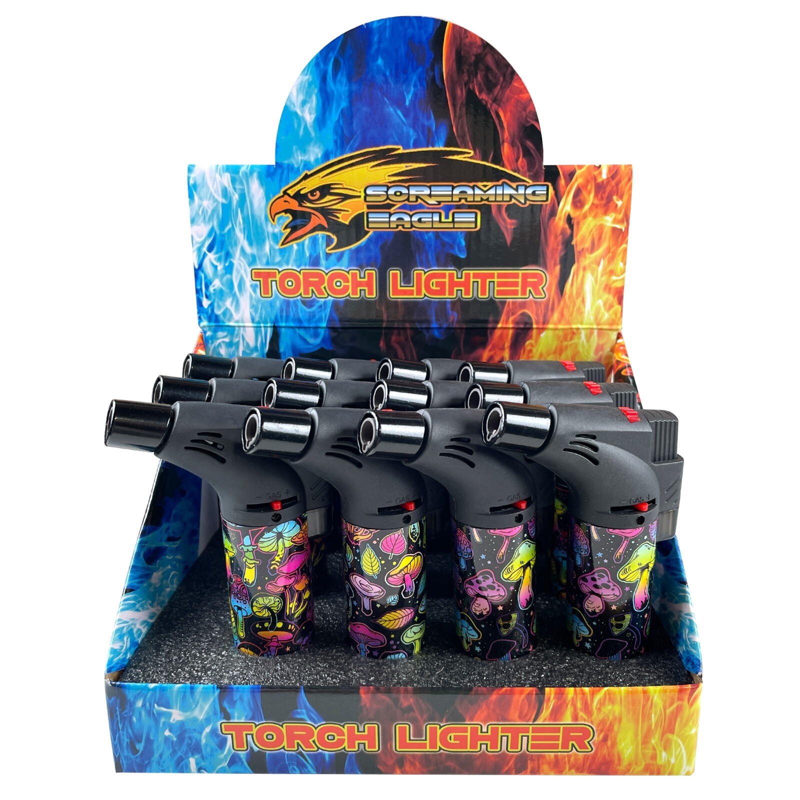 3Pack Jumbo 4″ Single Jet Flame Torch Gun Lighter Refillable Lockable Colorful