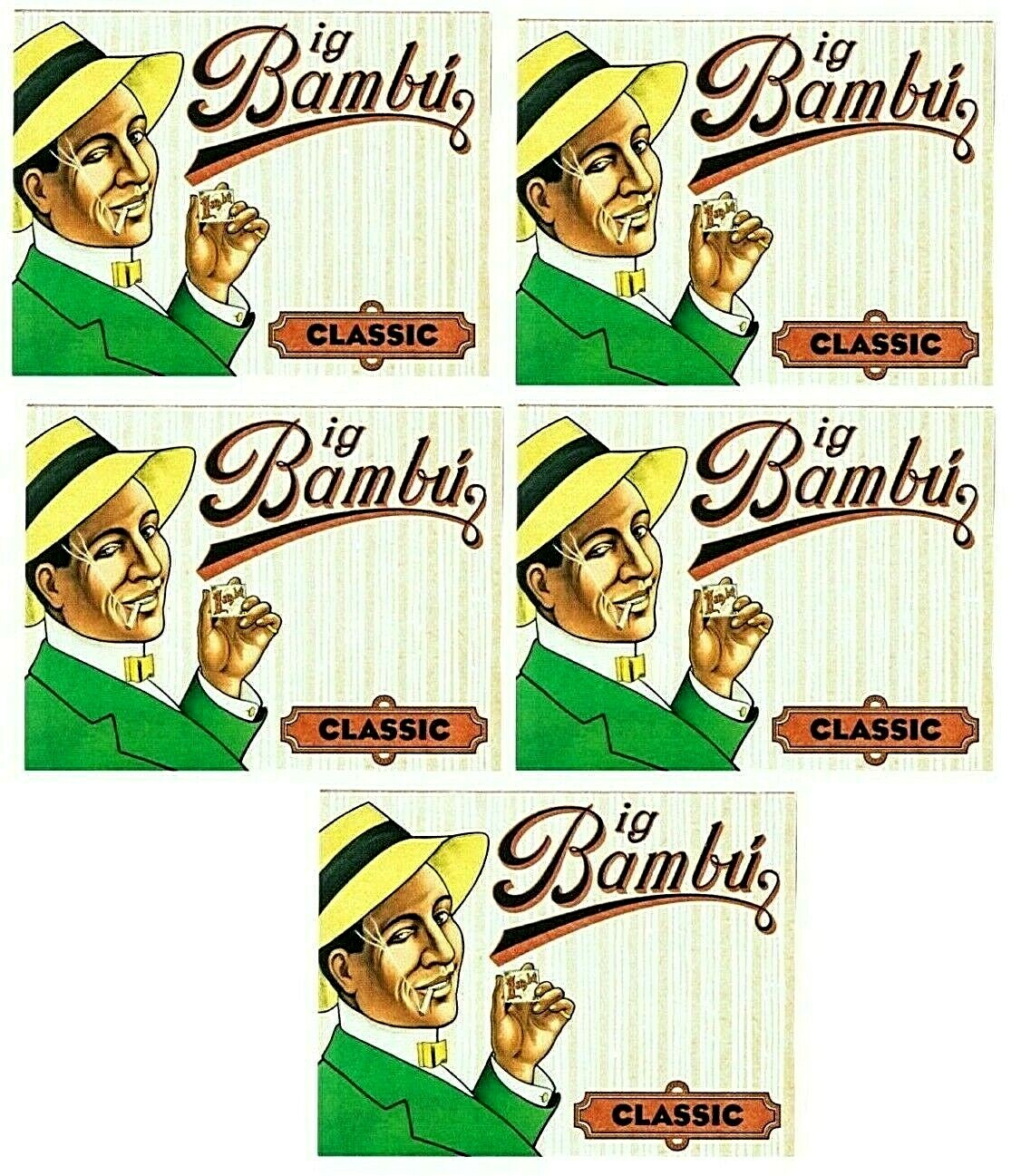 5x Bambu Rolling Papers Authentic Big Bambu Classic Papers 33/Lvs *USA Shipped*!