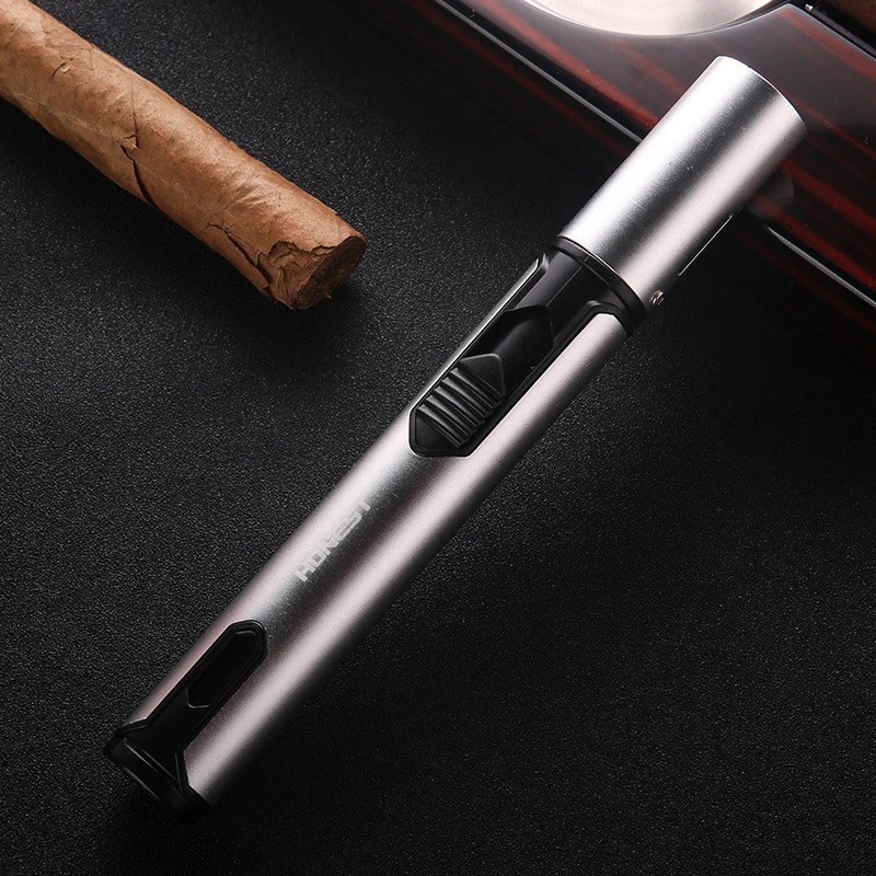 New HONEST Metal Torch Windproof Lighter Refillable Pen Lighter Jet Flame Butane