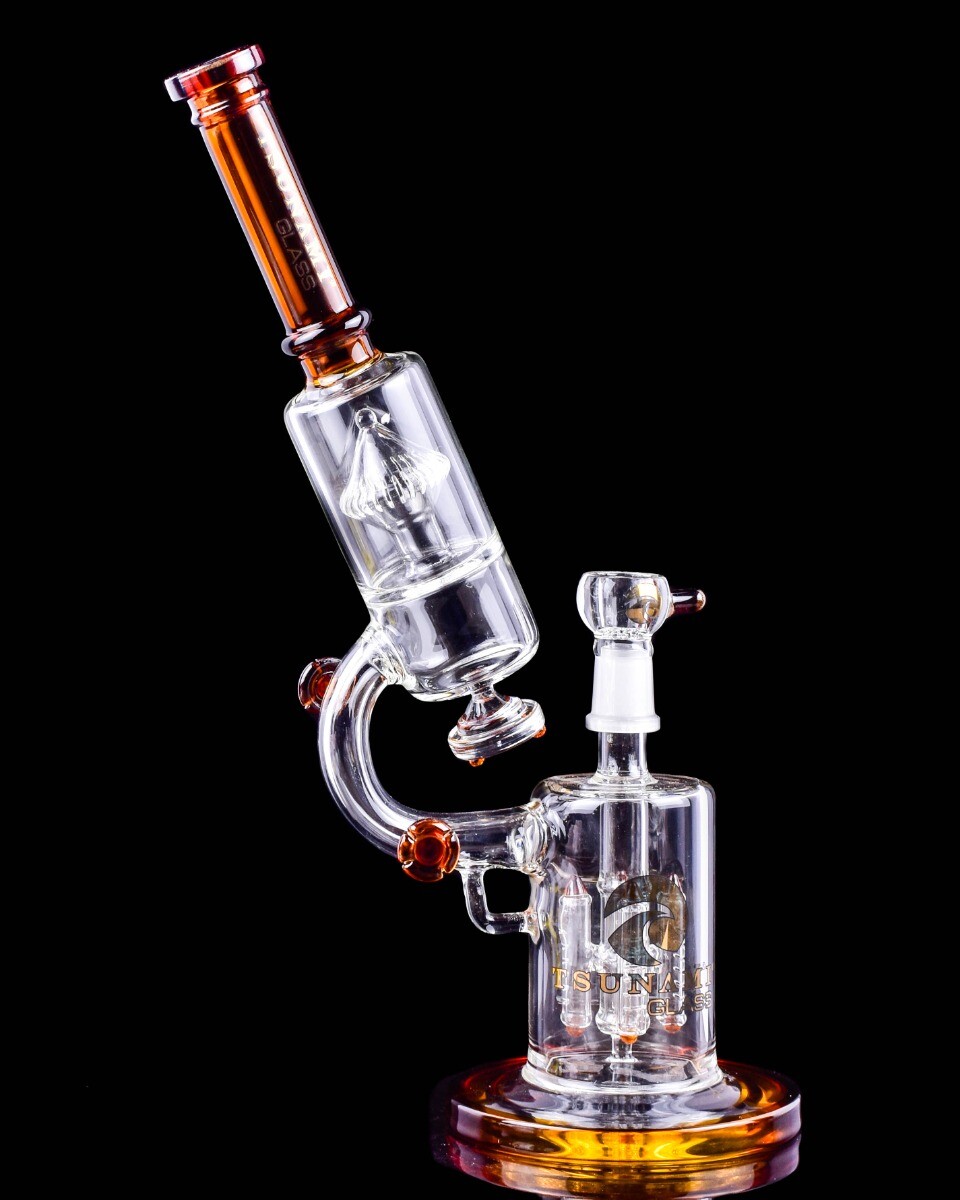 THICK Bong Tsunami Glass MICROSCOPE Bong UFO Bong Glass Water Pipe COOL Bong USA