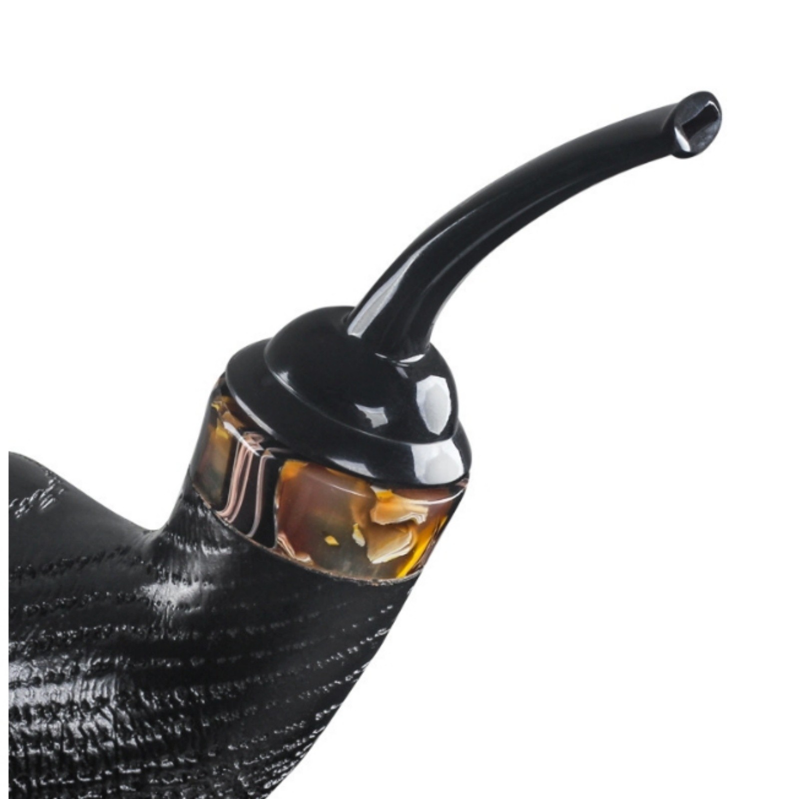 Handmade Black Wood Tobacco Pipe Large Bowl Smoking Pipe Acrylic Stem Durable