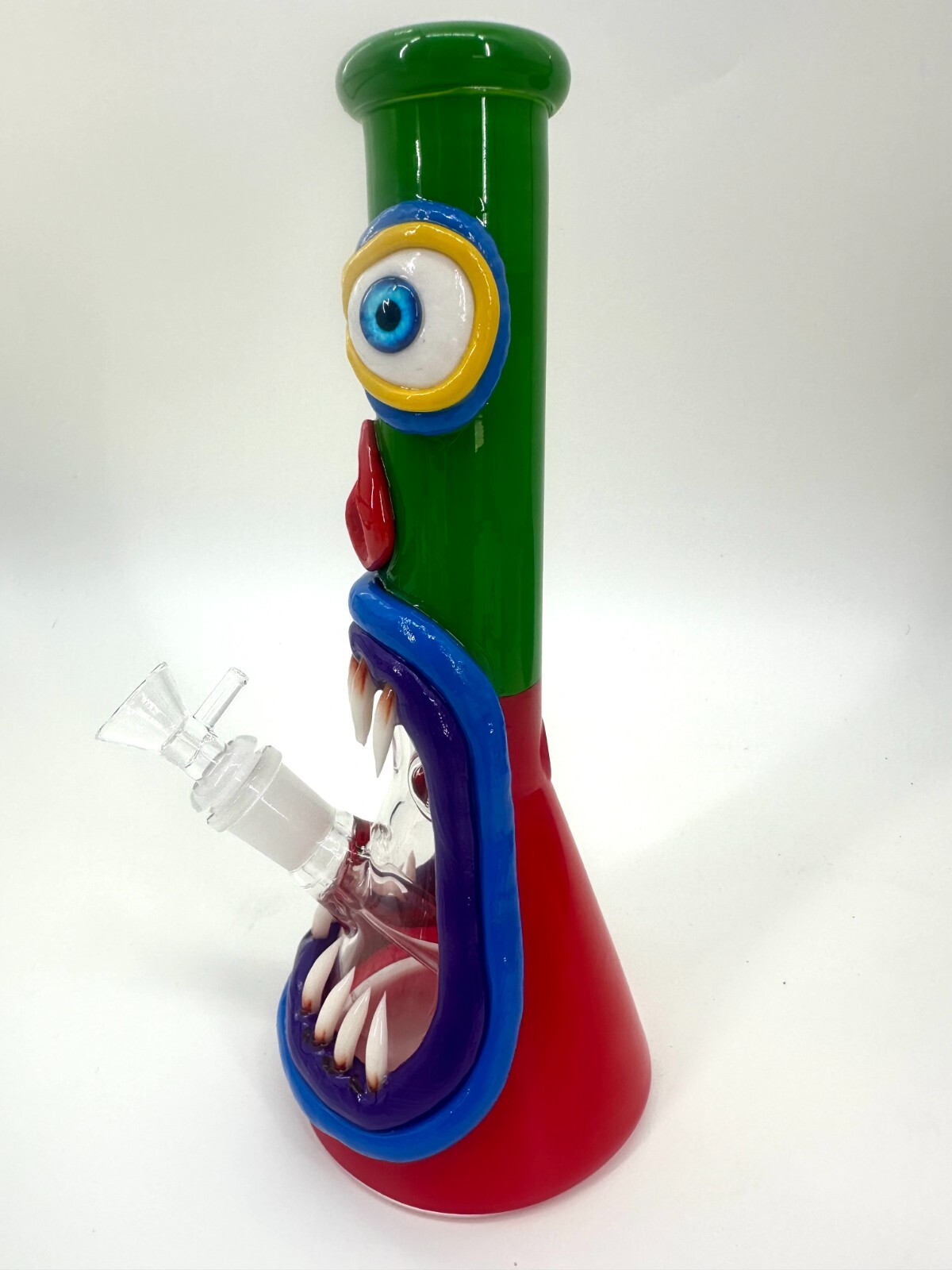 18in Heavy Thick Glass Bong Water Pipe Hookah Bongs with Skull catcher Yellow