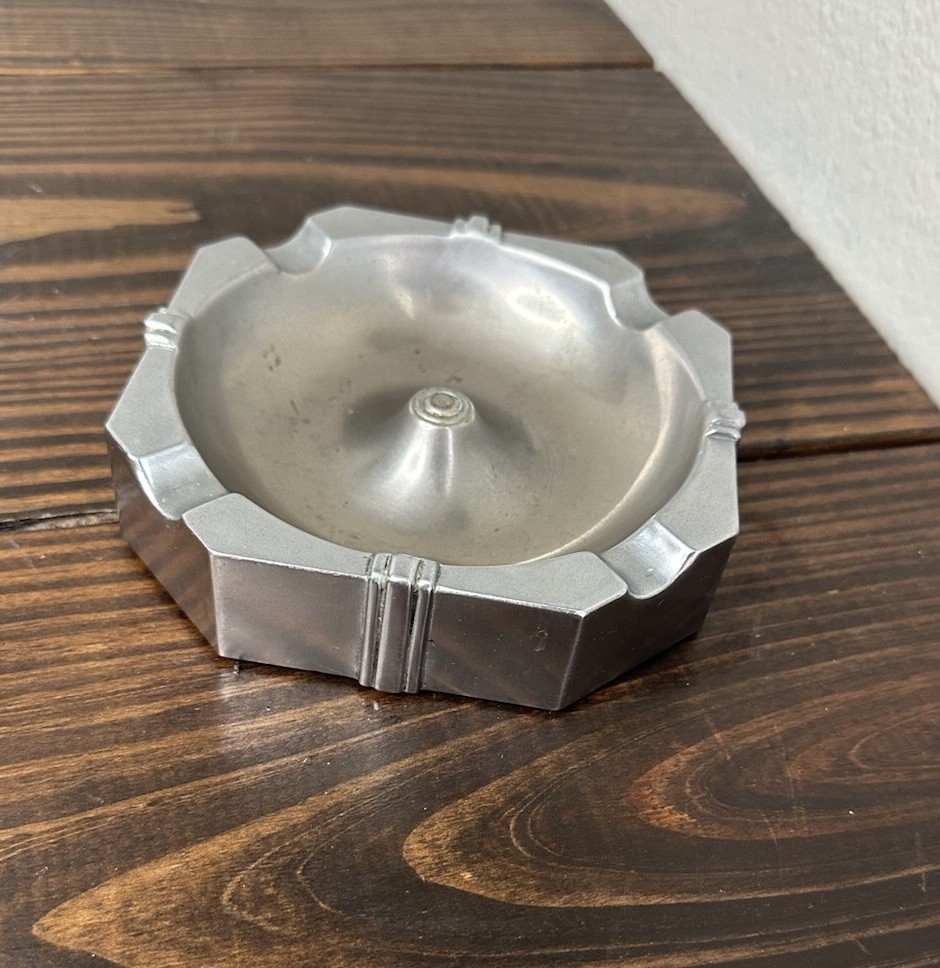 Vintage C-O-Two Fire Equipment Co. Forged Bronze Ashtray Silver in Color