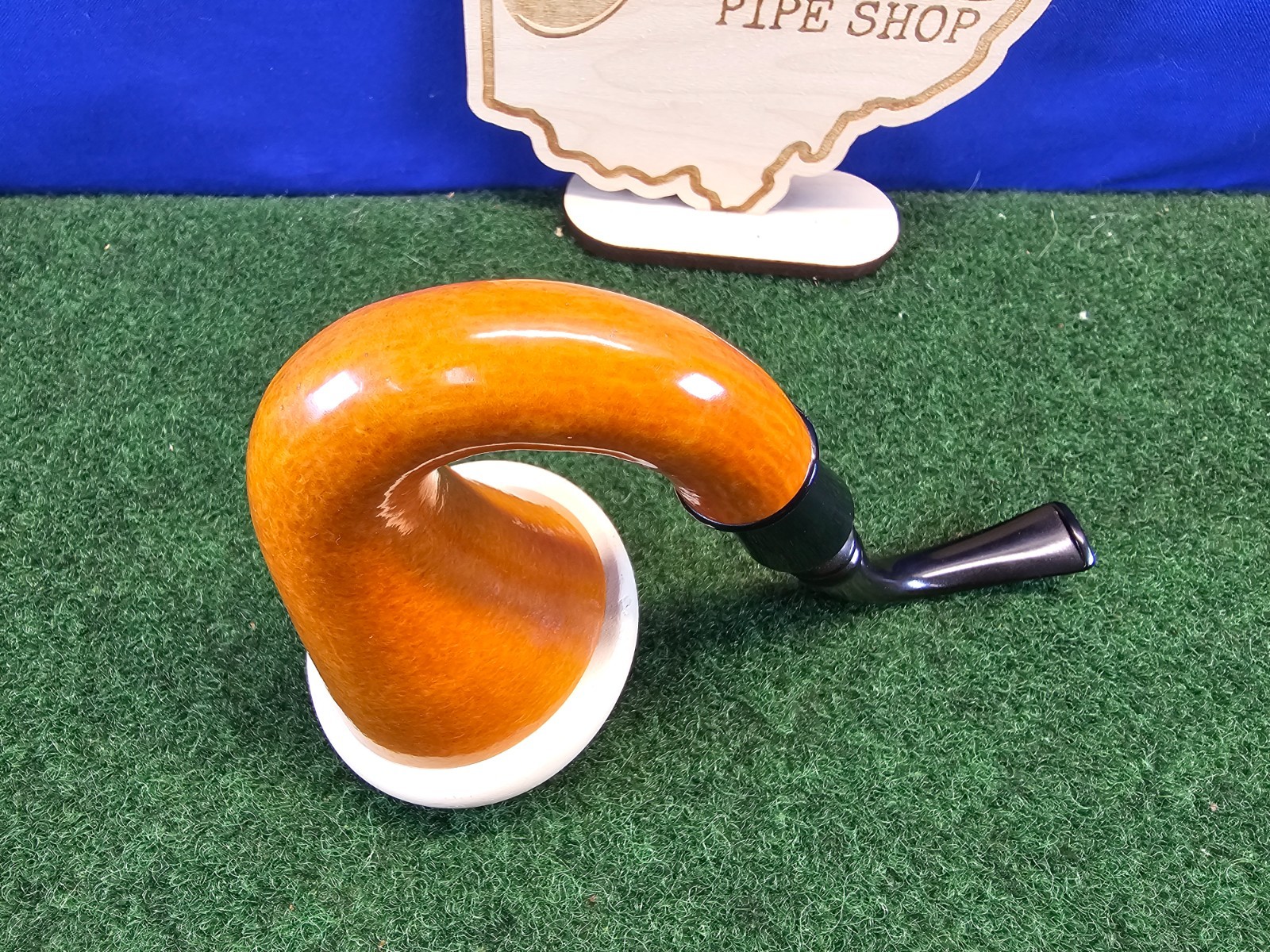 Jumbo Natural Gourd Calabash Meerschaum Sherlock Holmes Style Estate Pipe