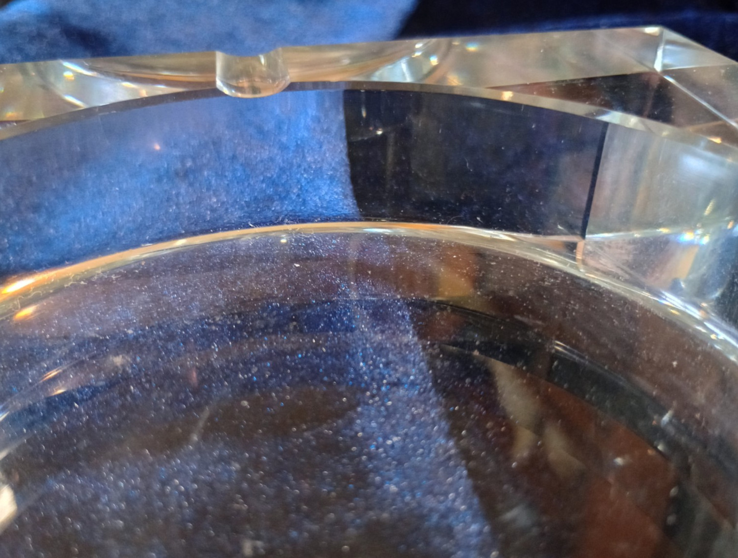 Vintage Elegant heavy square Crystal Ashtray MCM style original gift box Amlong?