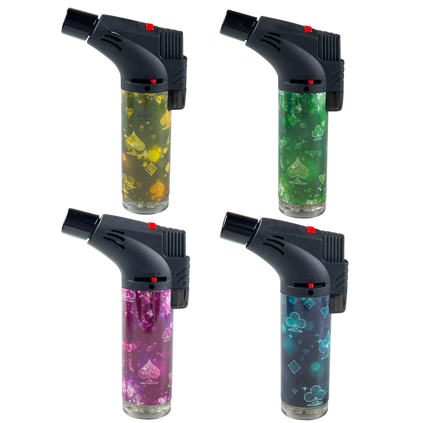 4Pack Jumbo 4″ Single Jet Flame Torch Gun Lighter Refillable Lockable Peach gift