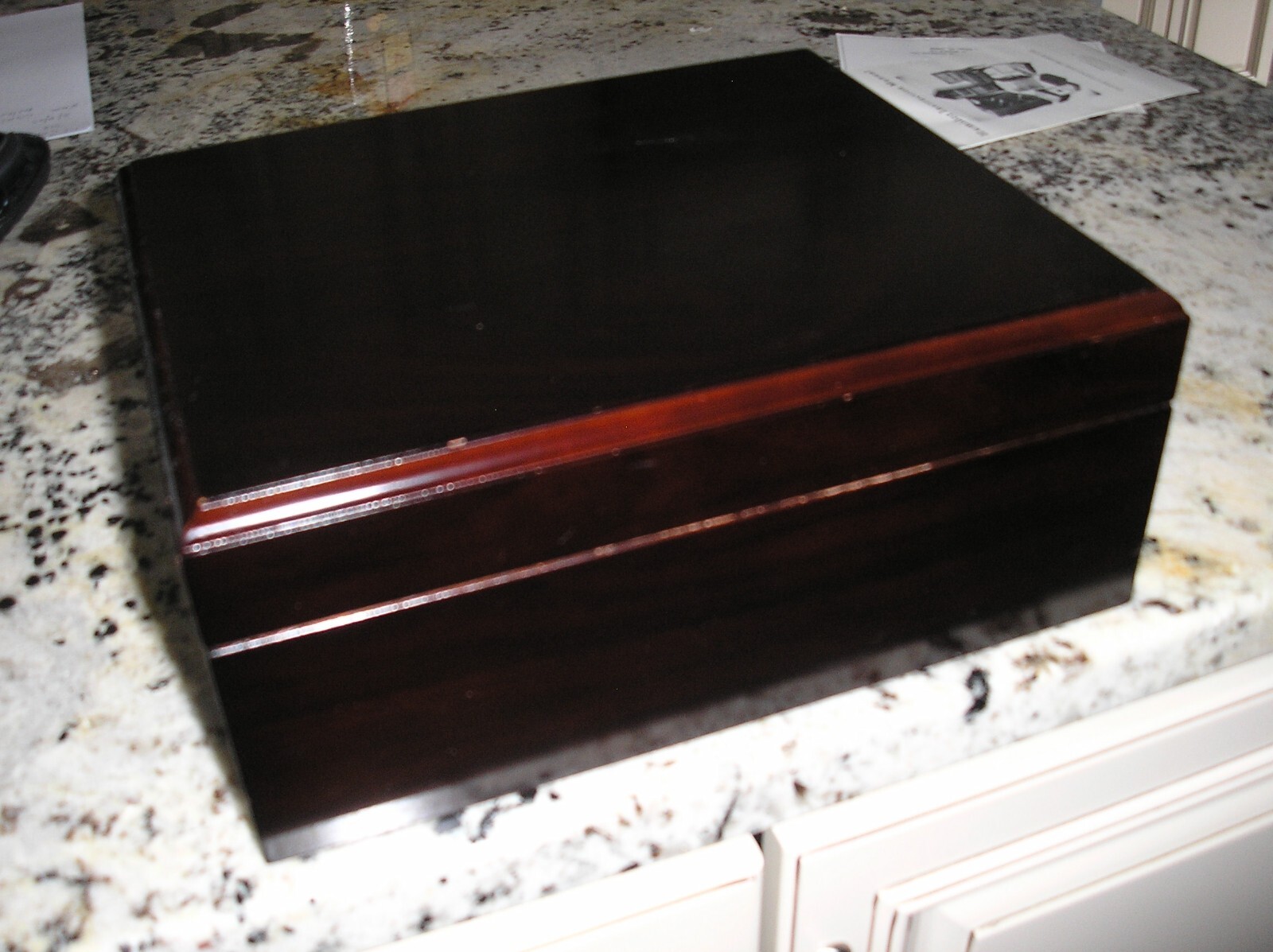Quality Importers Dk Cherry Wood Cigar Box, Spanish Cedar Lining w/ Divider