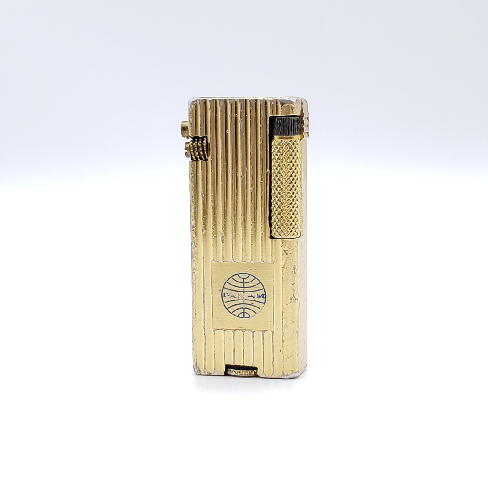 Vintage Pan Am Penguin Cygnus Ribbed Petrol Roller Lighter – Japan 1950s