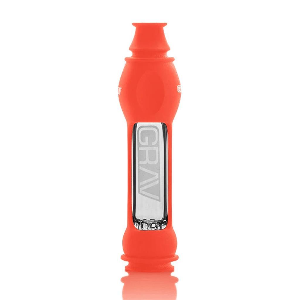 GRAV Labs 16mm Octo Taster with Silicone Skin 4″ Long Pipe SCARLET ORANGE